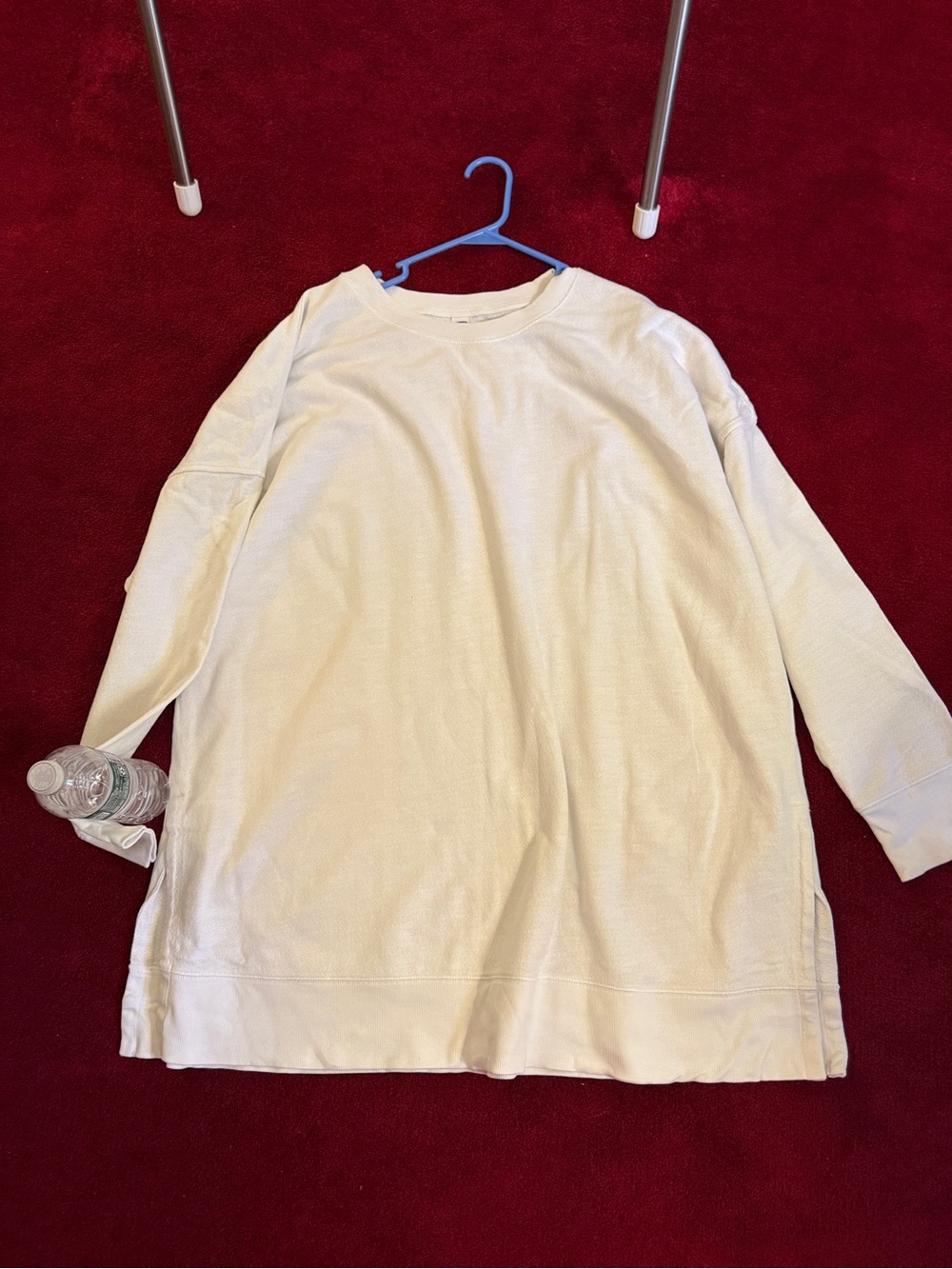 Old Navy Cream Women's Long-Sleeve Pullover Sweatshirt